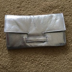 Silver clutch wallet